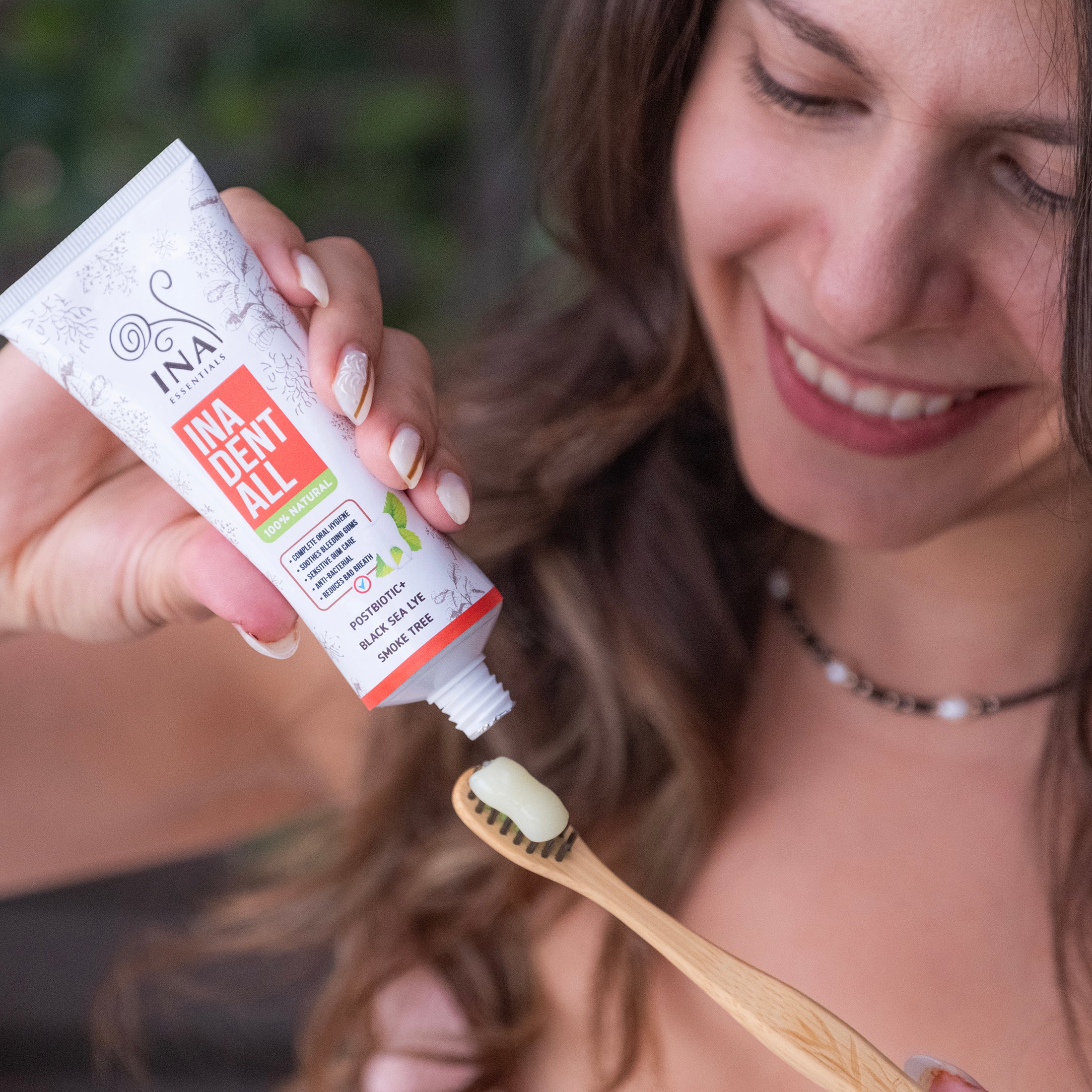 Natural Fluoride-Free Toothpaste with Smoke Tree, Black Sea Lye, and Postbiotic - Ina Dent-All - Image 4