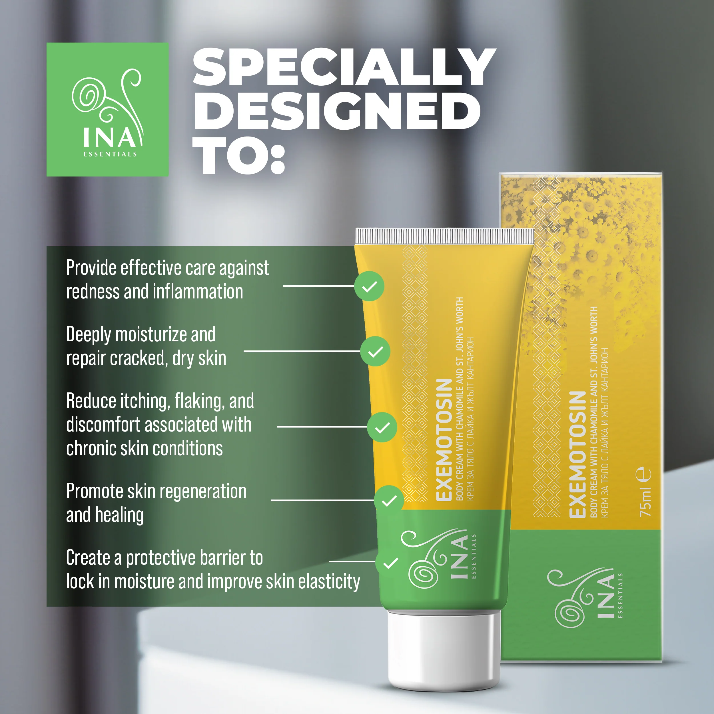 Cream for Psoriasis, eczema and irritated skin - with St. John's Wort, Chamomile and Propolis - Image 3