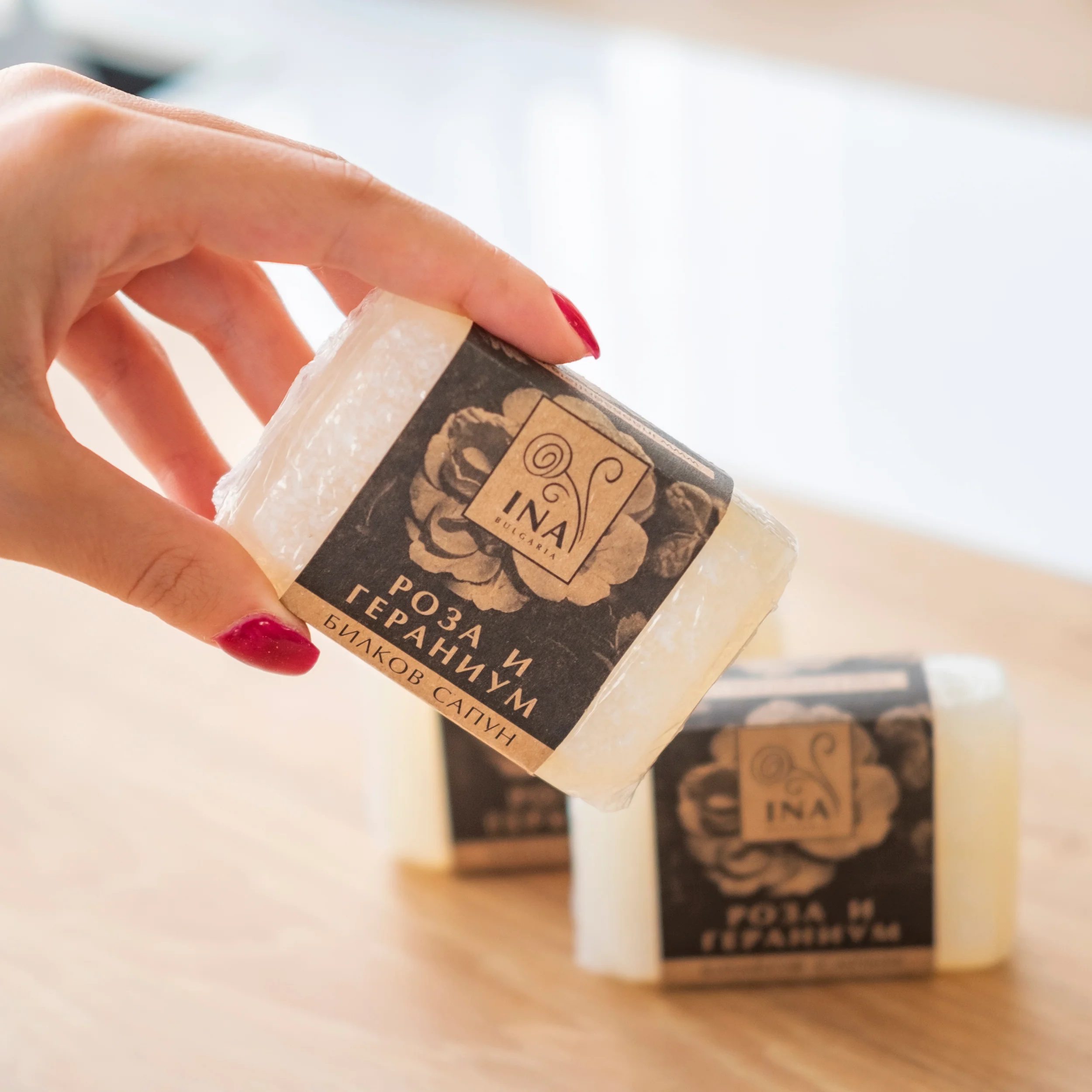 Natural Herbal Soap with Rose Damascena Oil and Geranium - nourishing action - Image 2