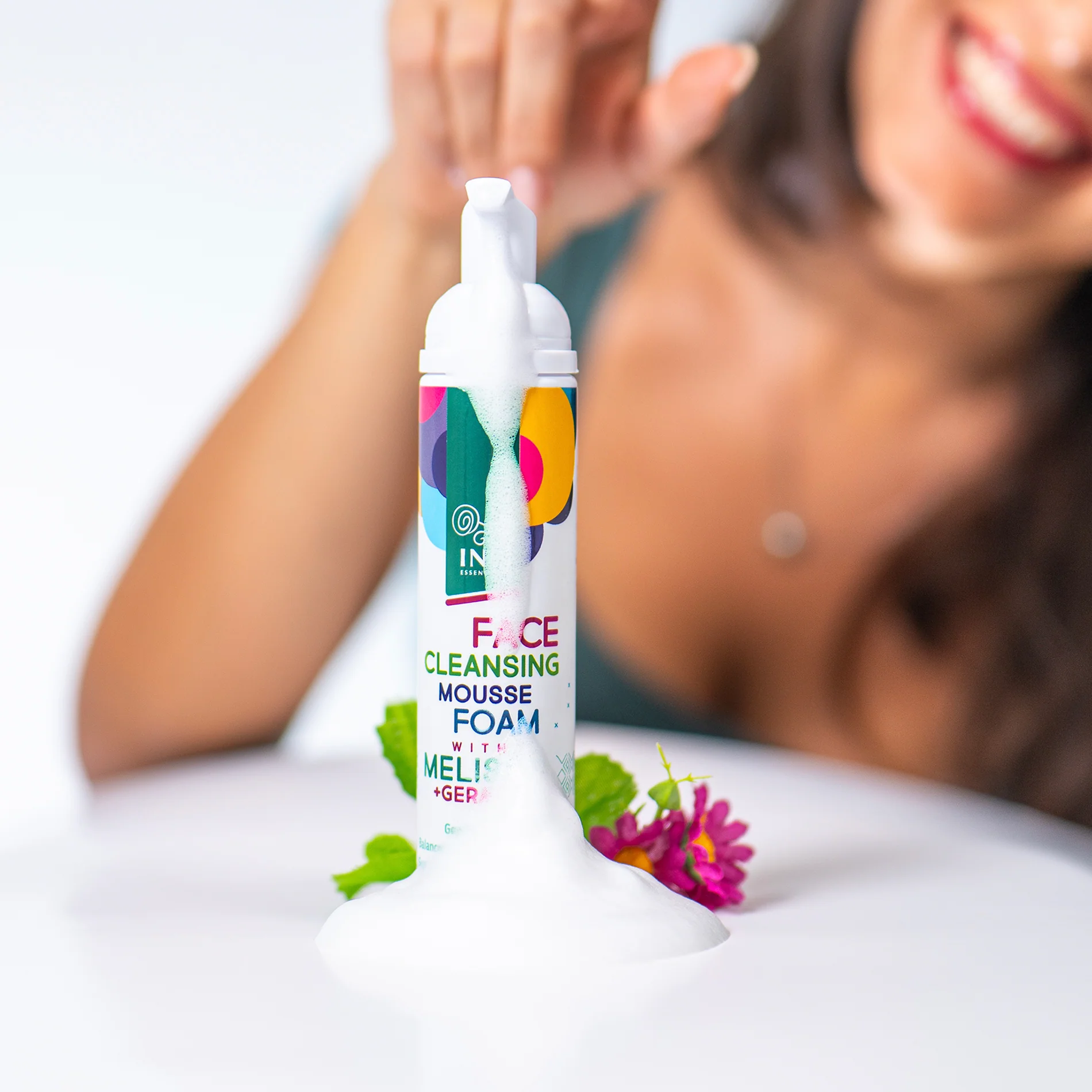 Natural Cleansing Foam for Face with Lemon Balm and Geranium - for every skin type - Image 7