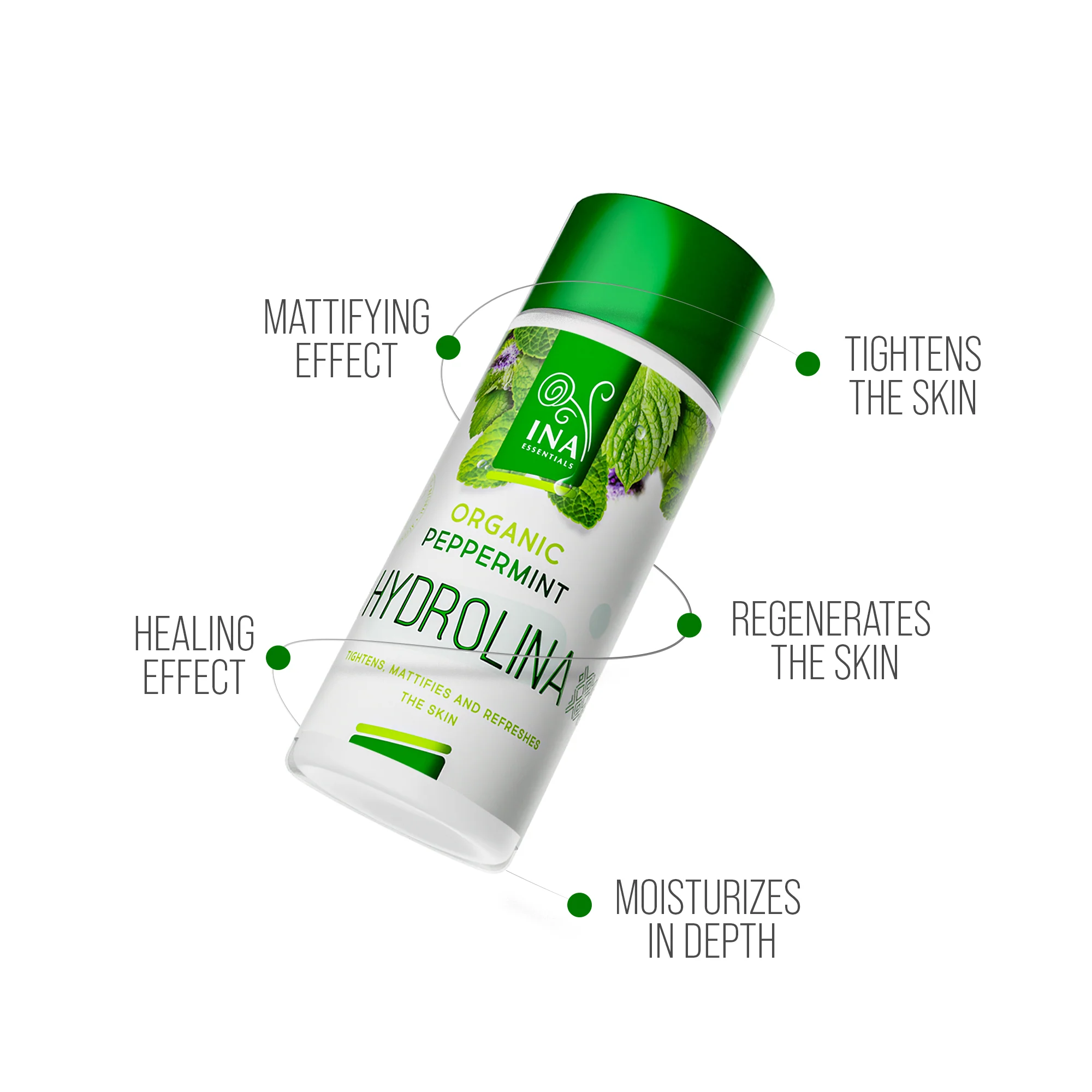 Organic Peppermint Water - Hydrolina for tight skin and Matte effect - Image 2