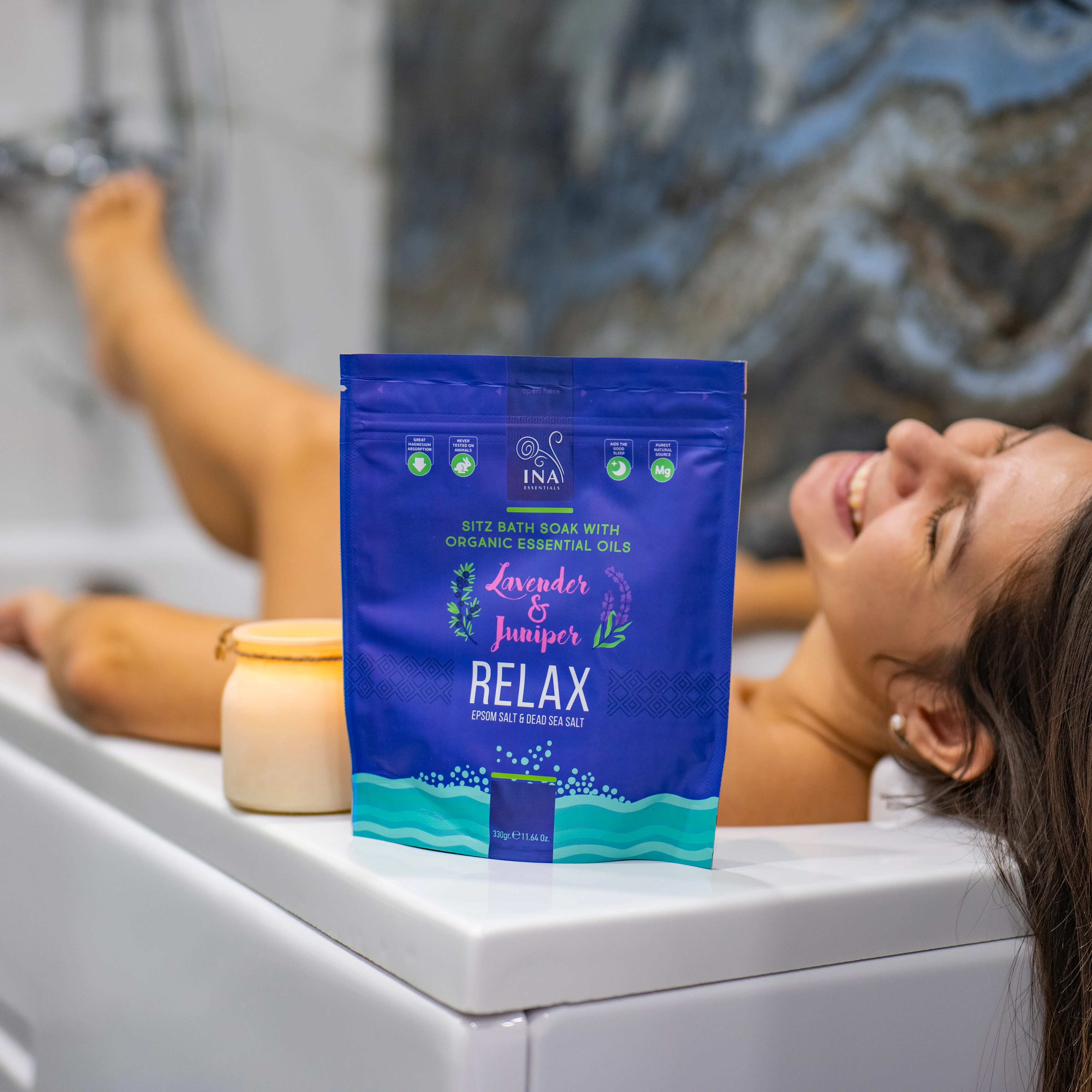 Relax - Bathing salt with Lavender and Juniper for Relaxation and Stress relief - Image 3
